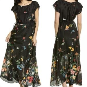 Johnny Was Black Floral Maxi Dress